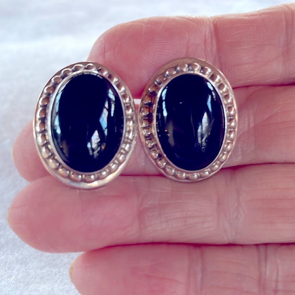 Onyx & Sterling Earrings